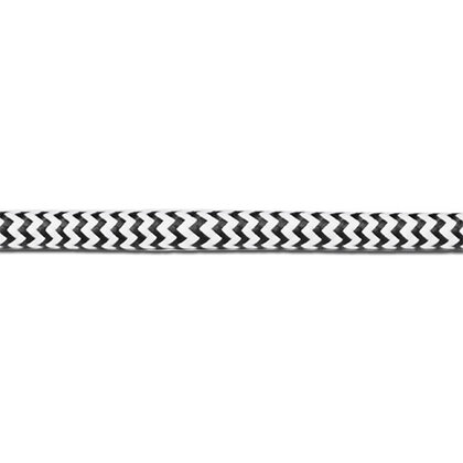 câble textile noir/blanc